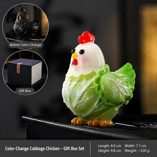 Cabbage Rooster Color Changing Tea Pet