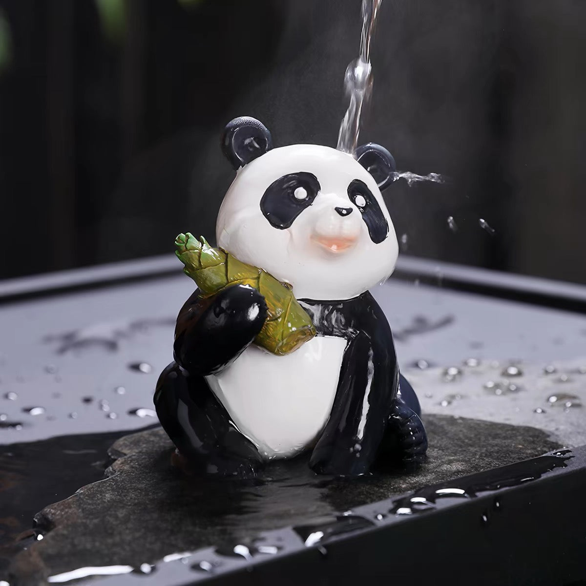 Color Changing Panda Tea Pet Eating Bamboo Shoots