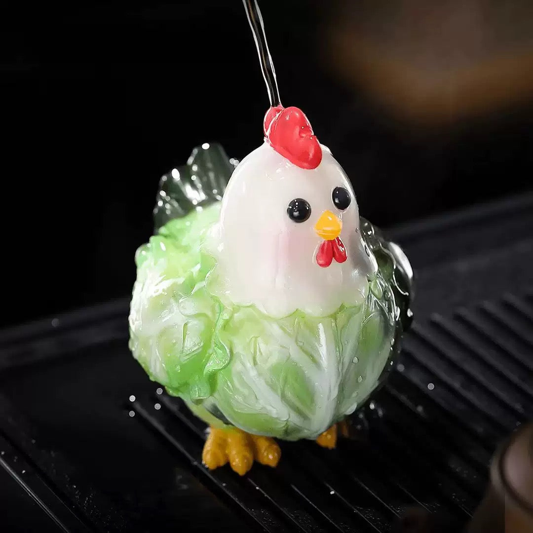 Cabbage Rooster Color Changing Tea Pet