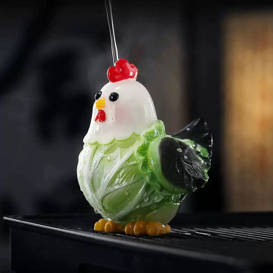 Cabbage Rooster Color Changing Tea Pet