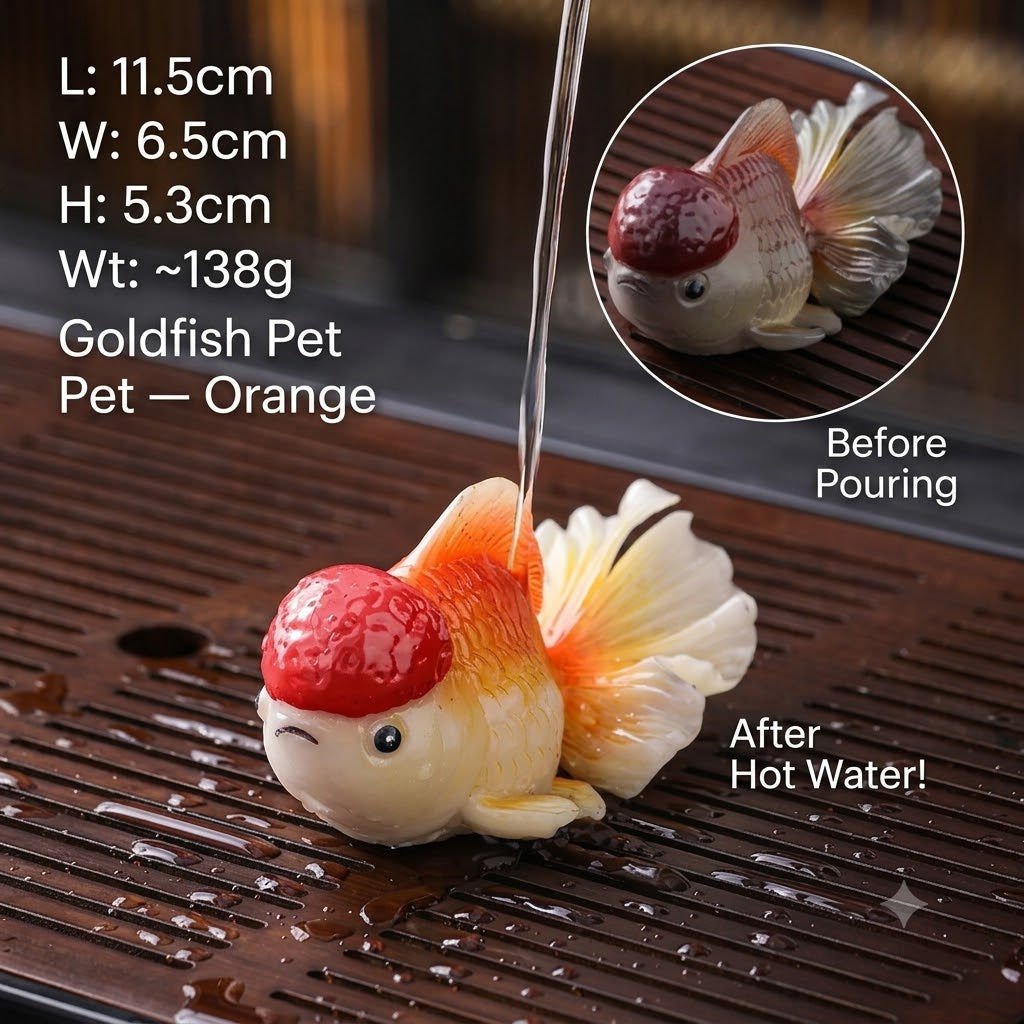 Red Cap Goldfish Color Changing Tea Pet